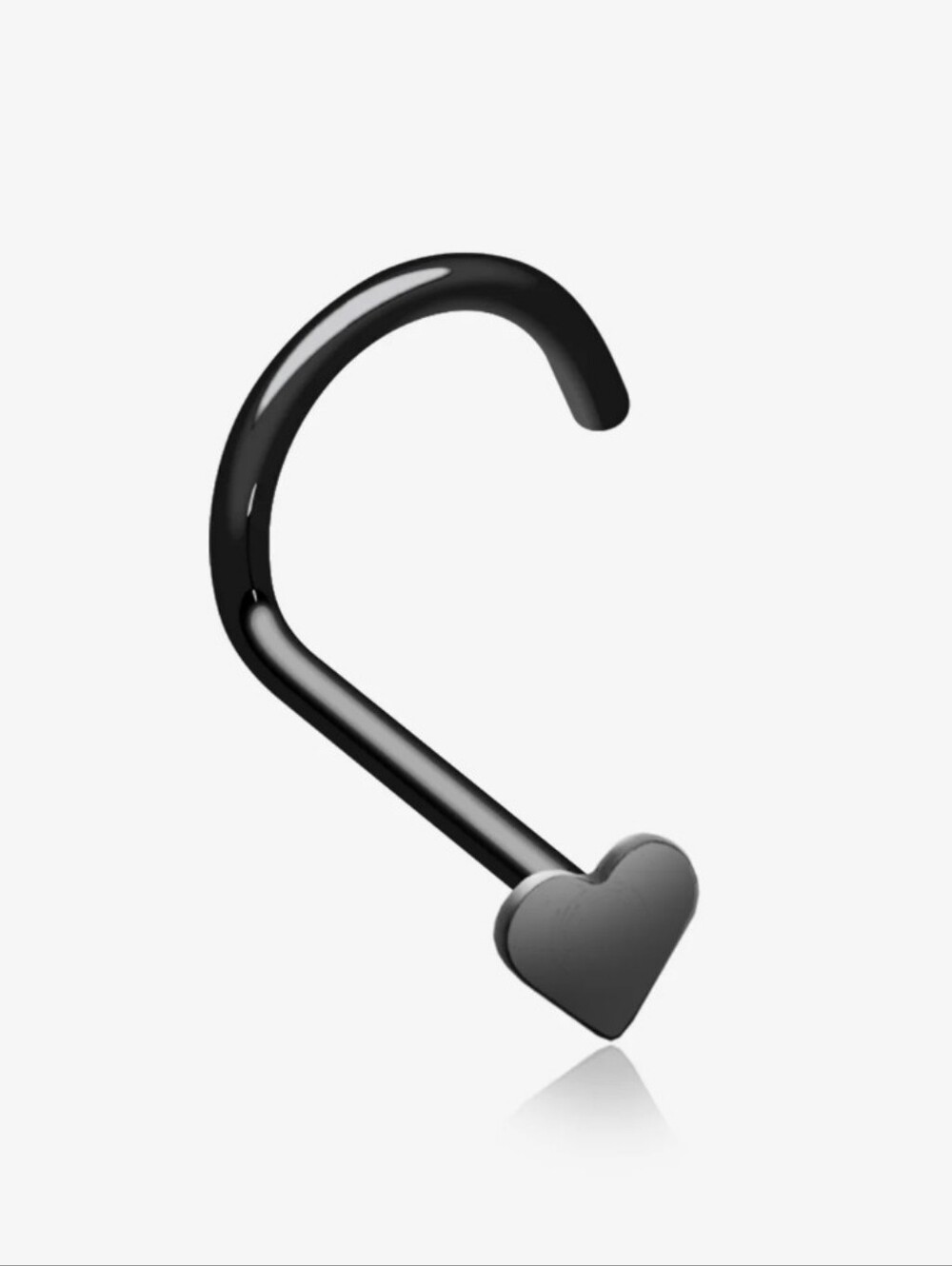 Black Heart Nose Screw Ring